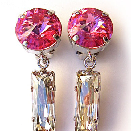 STRASS Pink Swarovski® Crystal Earrings