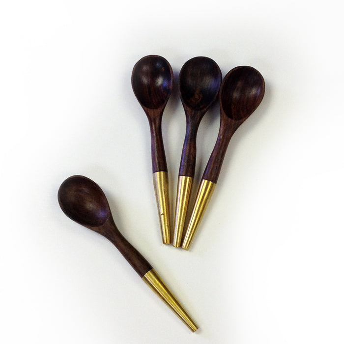 Brass Tip Tidbit Spoons - set of 4