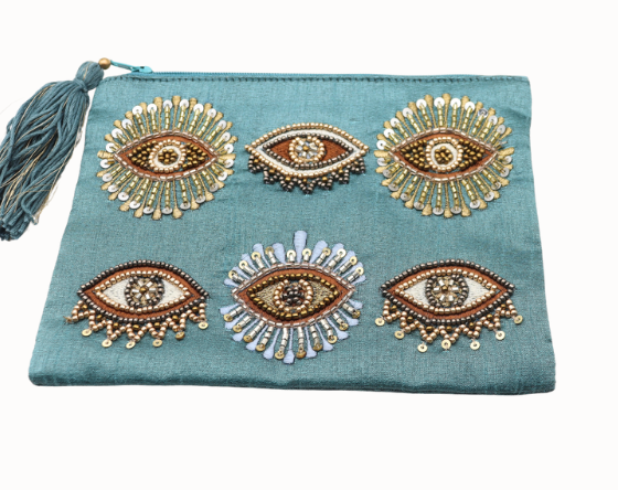 Iris Beaded Pouch