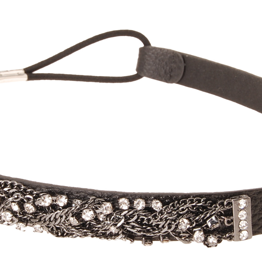 Soiree Leather and Chains Headband