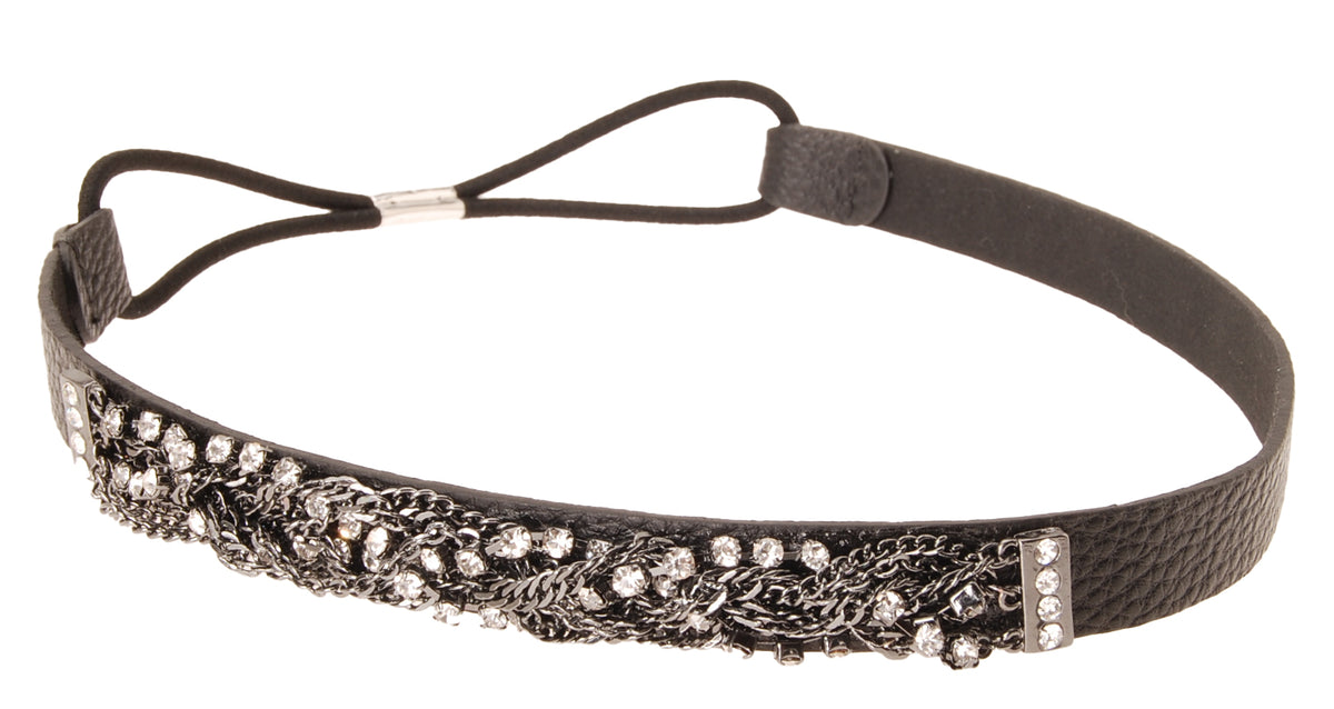 Soiree Leather and Chains Headband