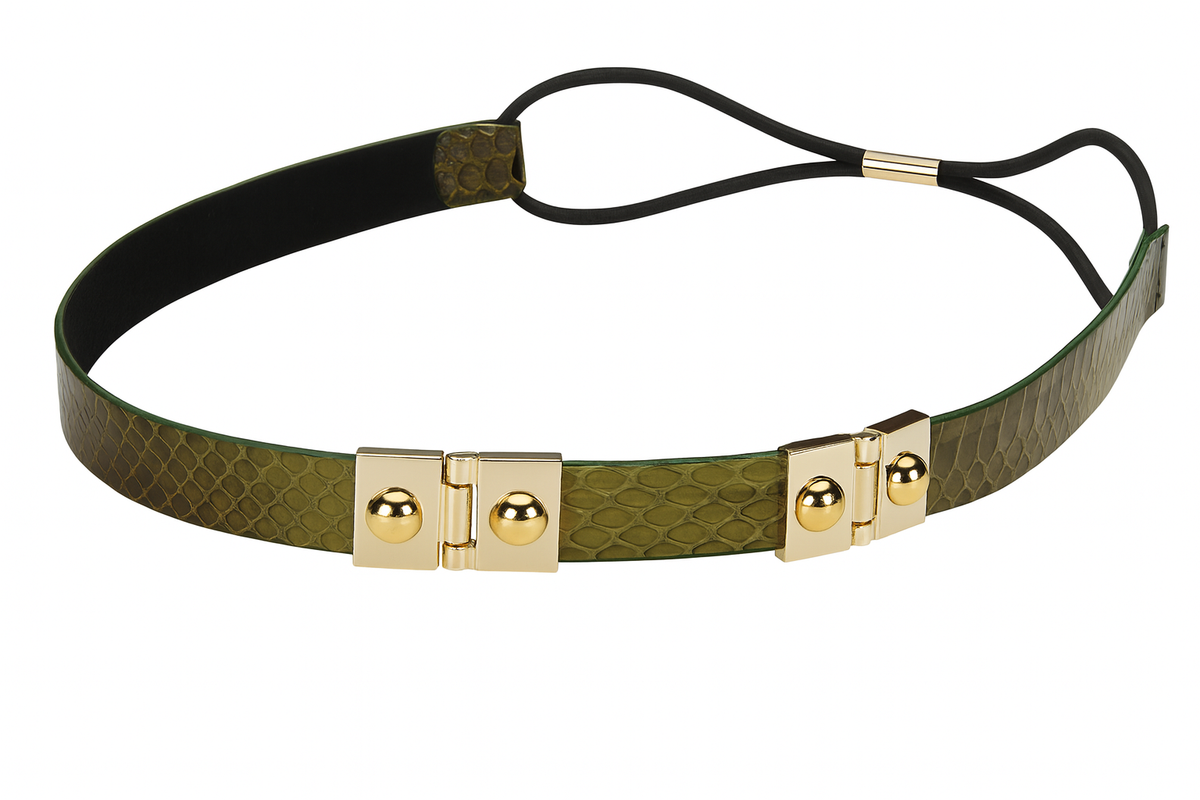 Snake Skin Leather Headband