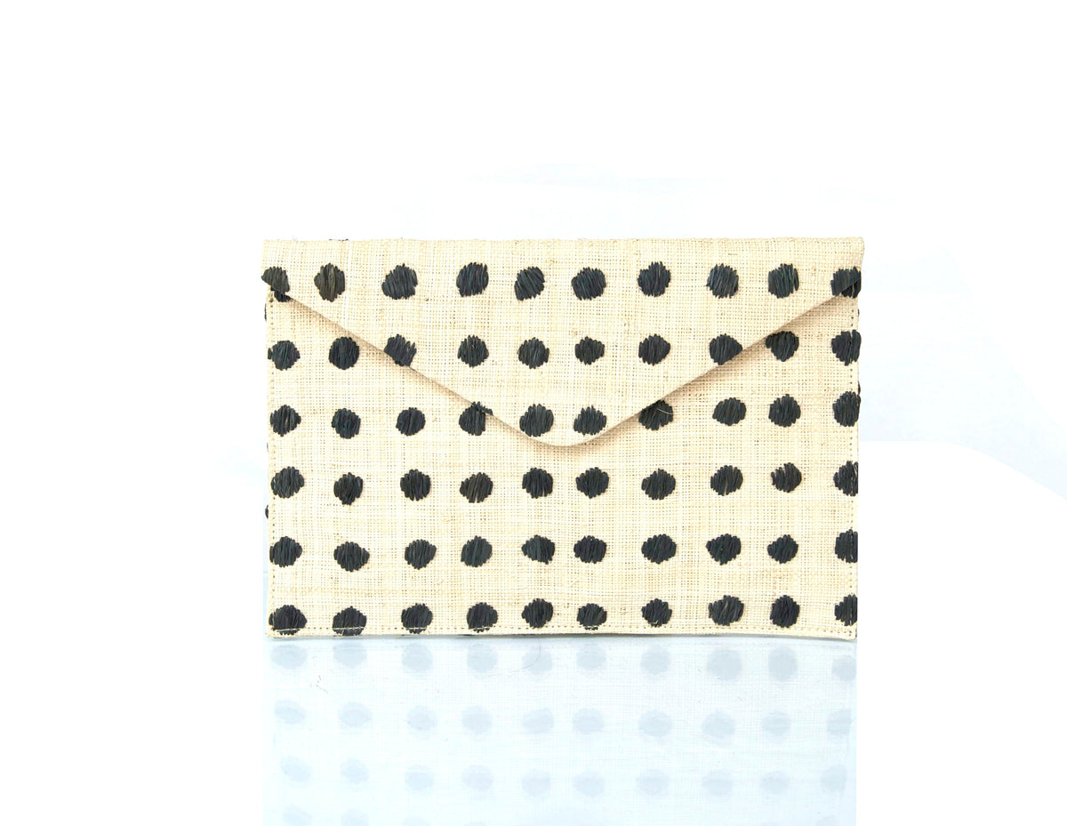 Baha Small Straw Embroidered Clutch