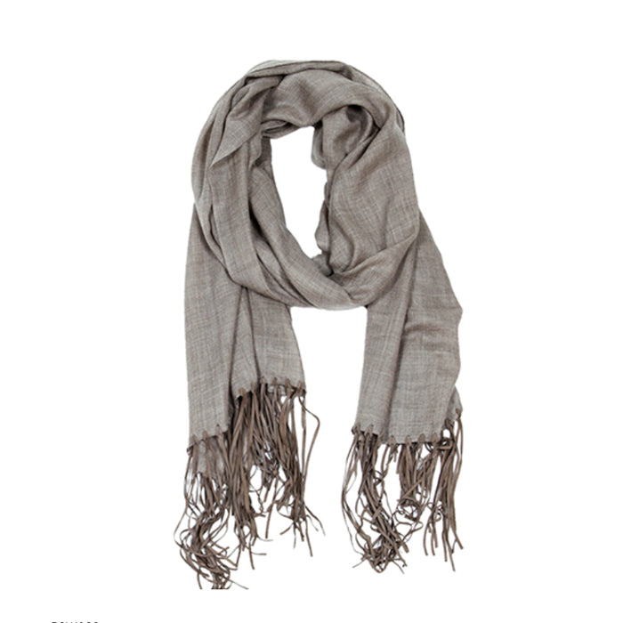Suede Fringed Wool &amp; Cashmere Scarf