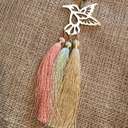 Bird Necklace with Tassels