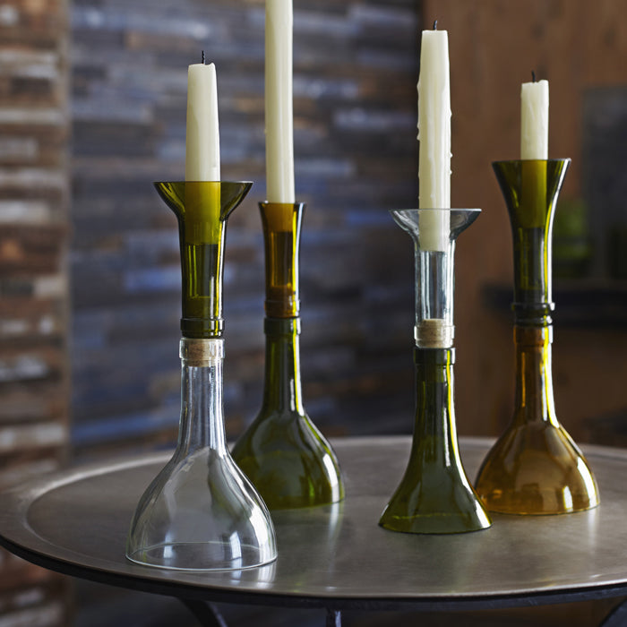 Recycled Bottle Candle Holder - set of 4