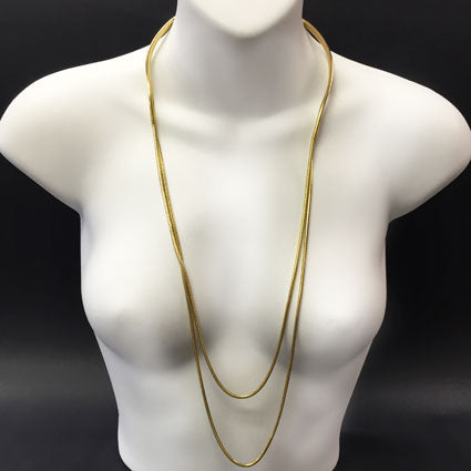 Double Chain Long Necklace