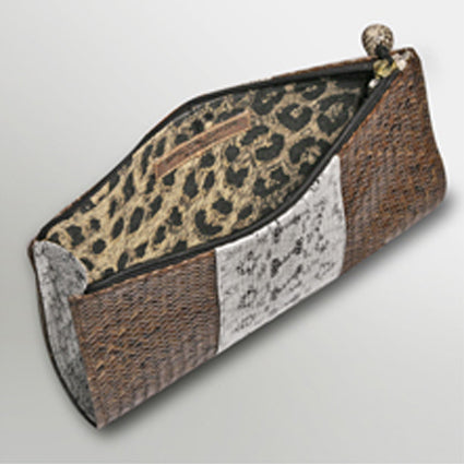 Penne Clutch with Snake Skin