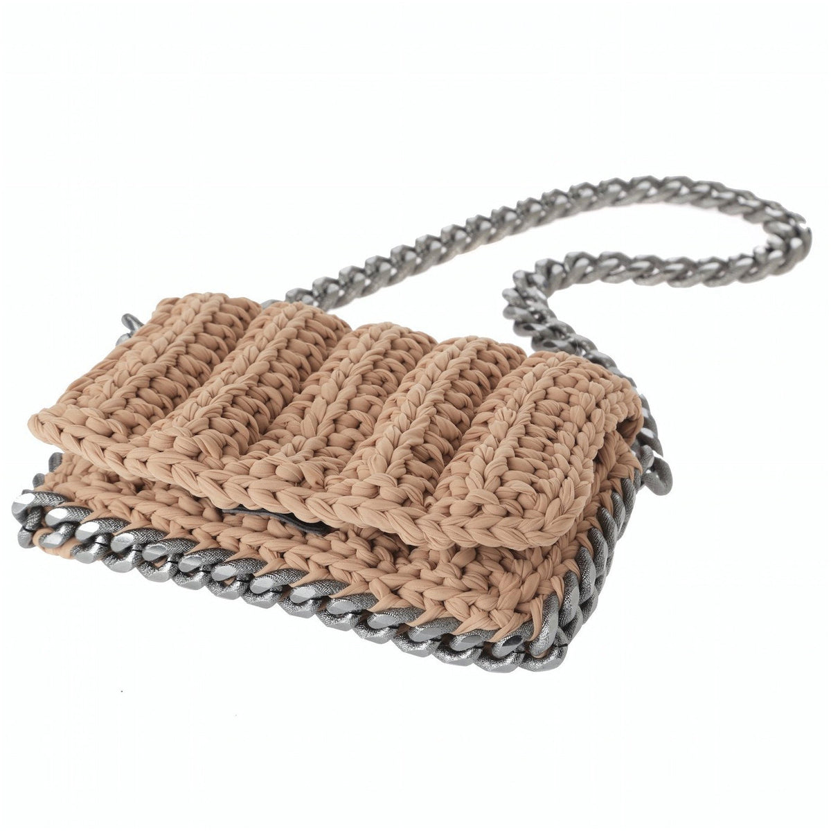 Rock Chain Knit Seaweed Bag - Nude