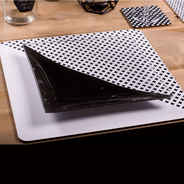 Elegant Seamless Placemat and Plate - Set of 4