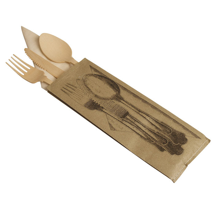 Tablee Wood Cutlery Set - For 4