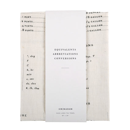 Linen English Tea Towel - Measurements
