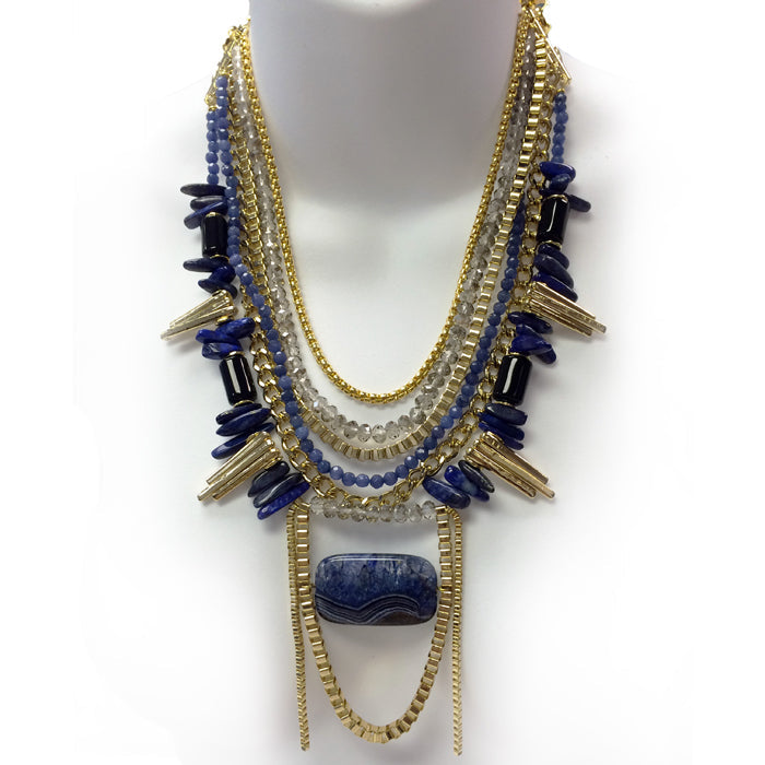 Blue Chalcedony Tribal Necklace