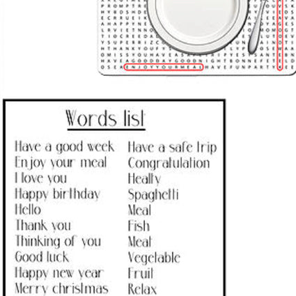 Word Search Placemat
